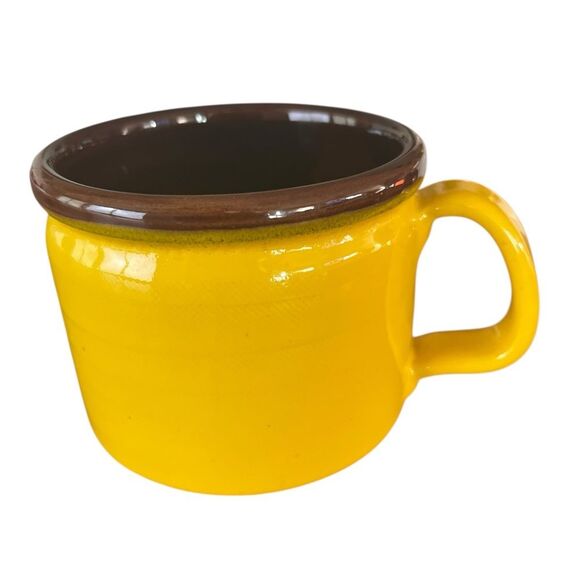 Baldelli MidCentury Modern Yellow Mug Made in Italy Colorful Ceramic Coffee - Picture 2 of 4